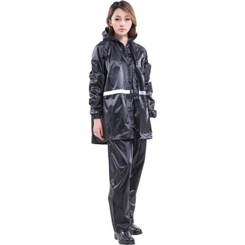 Raincoat Women Waterproof Zipper Hooded Poncho Reflective Motorcycle Raincoat Thickened Hiking Tourism Rain Coat Rain Pants