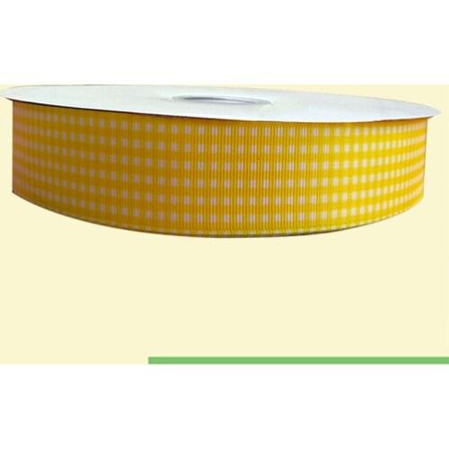 1" inch 25 mm 2.5 cm yellow Scottish lattice free shipping printed grosgrain ribbon for gift packing