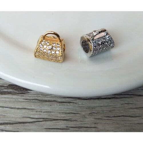 10 Pcs CZ zircon crystal Micro pave Connector Beads for DIY Making Bracelet necklace Jewelry Finding BD152