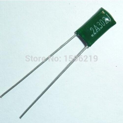 100pcs Mylar Film Capacitor 100V 2A302J 3000pF 3nF 2A302 5% Polyester Film capacitor