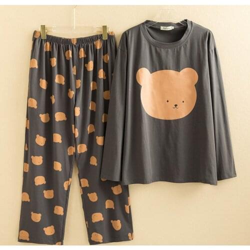 130Kg Plus size long-sleeved couple pajamas for men and women bust 140cm 5XL 6XL knitted cotton cute cartoon home service