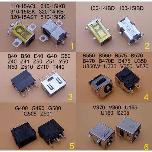 2pcs DC Power Jack Connector Charging Port for Lenovo 110-15ACL 310-15IKB IdeaPad 100-14IBY 100S-14IBY B40 B50 E40 G40 G50 Z40