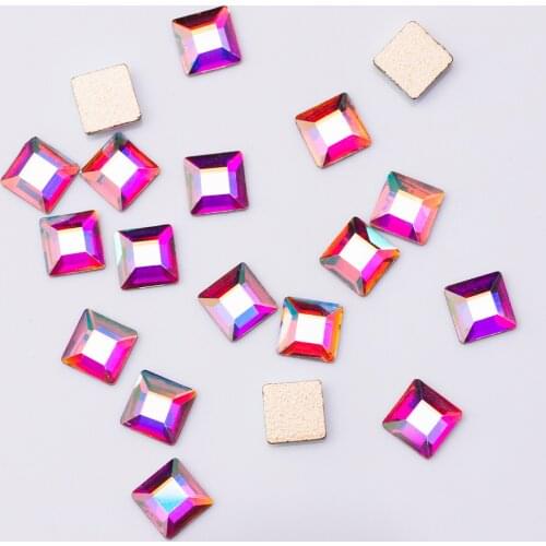 20pcs nail Art rhinestones 3mm 4mm 6mm square shape diamond nail sticker glass flat back diamond Flashes diy Decorations