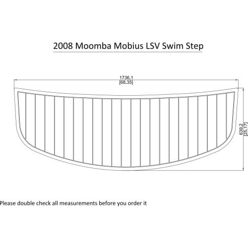 2008 Moomba Mobius LSV Swim Step Pad Boat EVA Teak Decking 1/4" 6mm