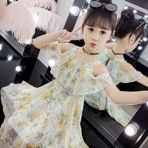 2021 Summer Girls' Dresses 12 Childrens Chiffon Dresses Fashion Dresses 8 Years Old 7 Children 6 Sling Dresses