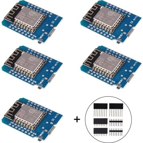 5 Pcs ESP8266 ESP-12 ESP-12F NodeMcu Mini D1 Module WLAN WiFi Internet Development Board Base on ESP8266 ESP-12
