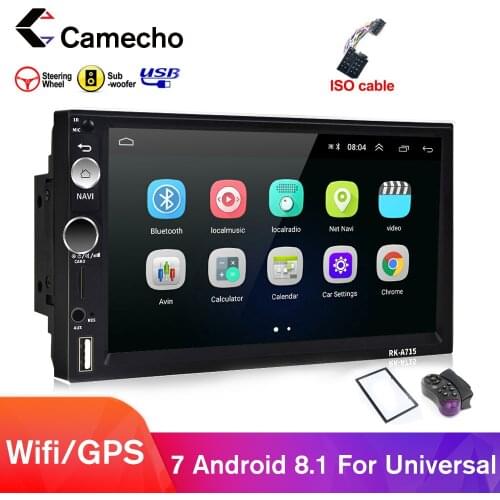 Camecho 2din Car Radio Android 8.1 GPS WiFi USB Car Multimedia Player For Universal For Volkswagen Nissan toyota Golf Car Stereo