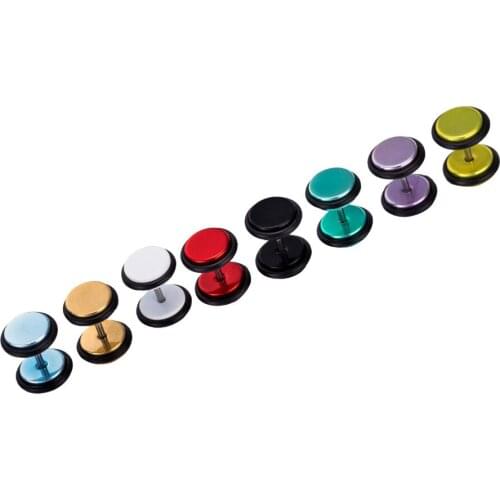 Free Shippment 50pcs Body Jewelry -Fake Ear Plugs Stretcher cheater Plug Illussion Ear Tunnels 8mm Mix Colors Body Piercing