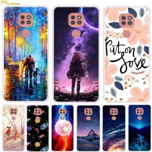 For Motorola Moto G9 Play Phone Cases MotoG9 Plus Silicon Cover Slim TPU Painted Star Space Patterned Fundas For Moto G 9 Power
