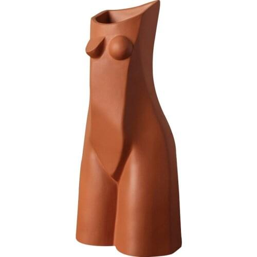 Morandi Color Ceramic Vase,Woman Body Art Flower Vase Flower Basket Decoration Home Nordic Decor Dried Flower Container Fashion
