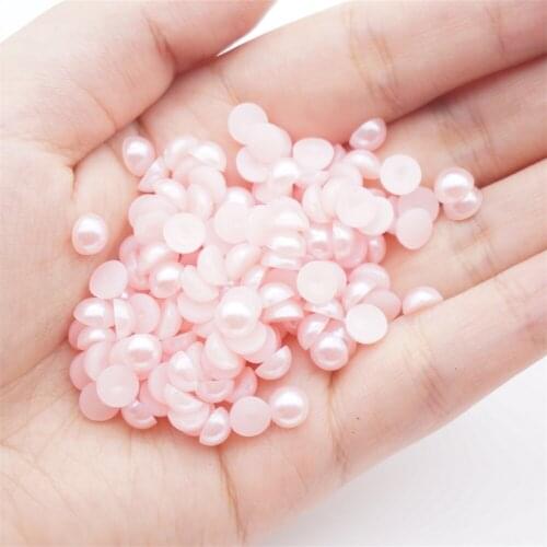 2-12mm Baby Pink Flat Bottom Semicircular Resin Diy Loose Beads For Decorative Accessories For Manicure Mobile Phone Case