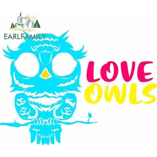 EARLFAMILY 13cm x 10.1cm for Love Cute Night Owl Car Sticker Family Creative Scratch-proof Window Auto Camper Decal for Vehicle