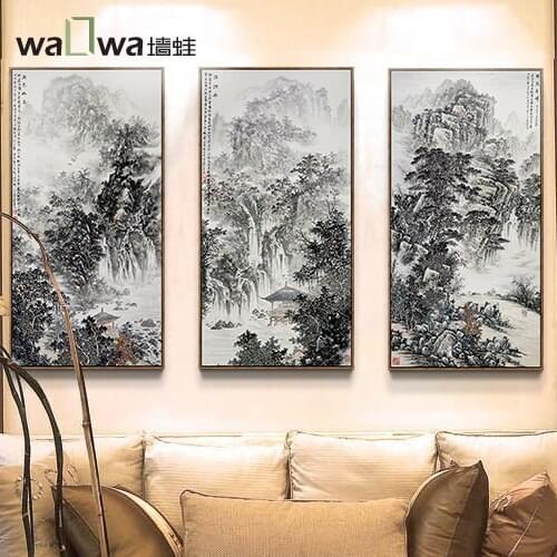The mountains at the new flood wall frog Chinese ink painting the living room decoration painting frame painting murals study