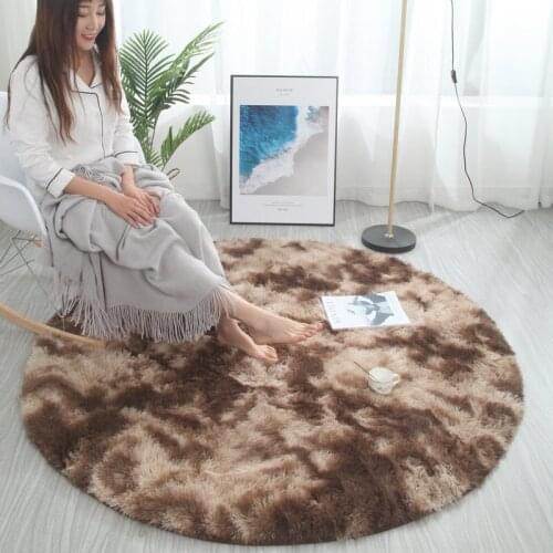 Nordic round carpet tie-dye living room coffee table blanket bedroom bedside mat computer chair yoga rug non-slip thickening rug