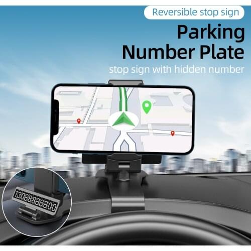 Magnetic Clip Car Phone Holder Dashboard HUD Magnetic Stand with parking card GPS Support Universal Dashboard Mobile Car Bracket