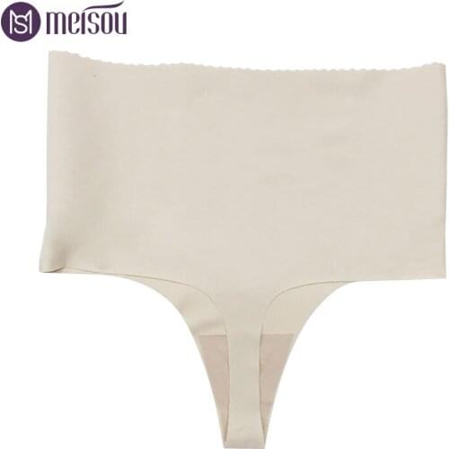 Meisou Seamless Thongs high waist abdomen butt lifter shapewear G string waist trainer body shaper pants ladies underwear corset