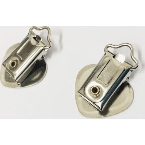 Heart Face Metal Pacifier Suspender Clips Holders For Project Craft With Plastic Insert Sewing Tool 20PCS