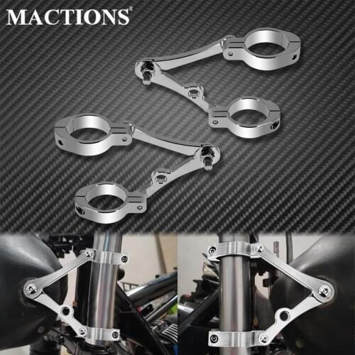 Motorcycle Chrome Headlight Mount Bracket Fork Tube 39mm-41mm Headlamp Holder For Harley Sportster XL Touring Chopper Cafe Racer