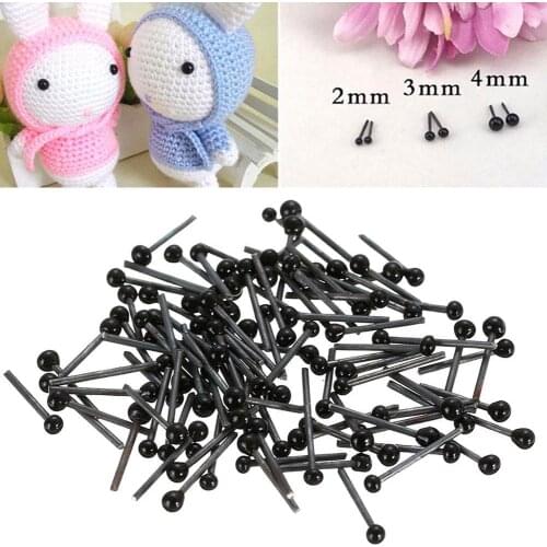 50Pcs Glass DIY Round Eyes Kits 2/3/4mm Assortment Decoys For Needle Dolls Sewing R4V0