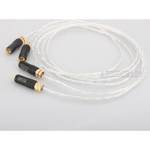 New OCC Silver Plated RCA Interconnect Cable Stereo Hi-Fi Audio Analogue Lead RCA TO RCA Audio Cable Phono RCA HIFI For CD/AMP
