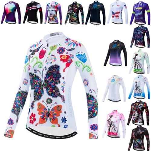 Weimostar Autumn Womens Cycling Jersey Long Sleeve Mountain Bike Clothing Maillot Ciclismo Pro Team Bicycle Jacket Tops Female