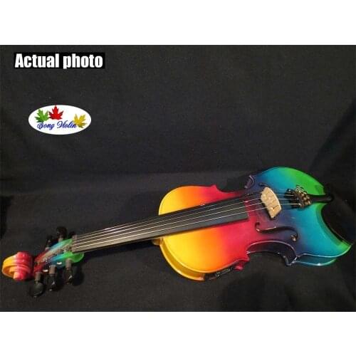 Beautiful Colorful electric & acoustic 5 strings violin 4/4 perfect sound #9252