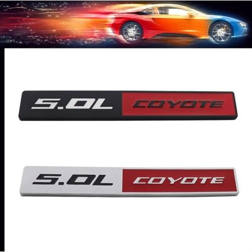 Premium 5.0 COYOTE 5.0 V8 car Hood Fender trunk Tail Rear Bonnet Nameplate Decal Emblem Badge Sticker for Mustang GT 500 Cobra