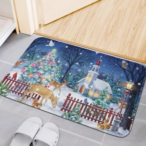 Peaceful Night Christmas Entrance Doormat for Living Room Bathroom Funny Kitchen Floor Door Mats Funny Carpets Rugs 40X60CM