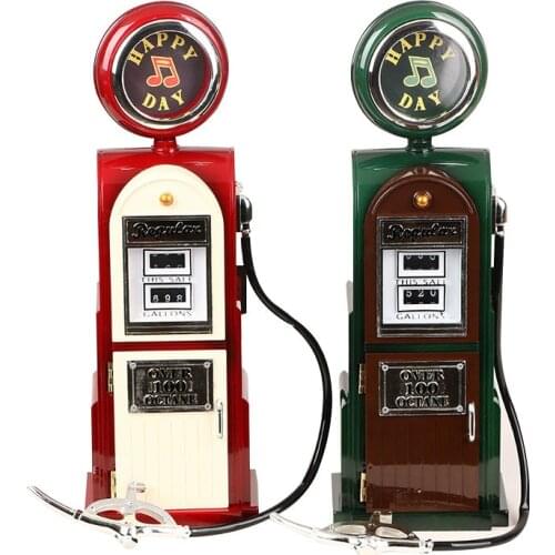 Retro Simulation Tanker Model Music Box Home Decoration Plastic Hand Crank Music Box Mechanism Figurines Gift