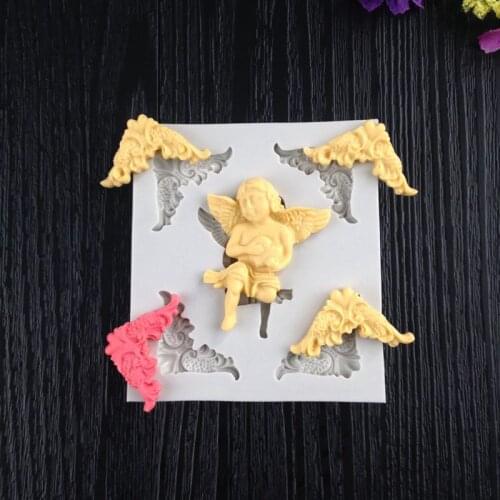 Silicone chocolate cake flip sugar Angel die sugar lace mold decorative Chocolate Mold WMJ-577