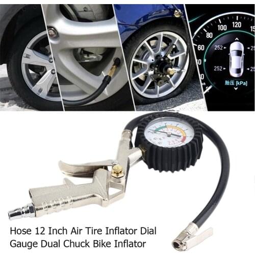 HD Air Tire Inflator with Dial Gauge Auto Truck Bike Compressor Pistol Type Tire Pressure Monitor Systems