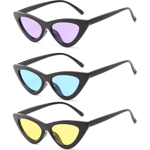 NewCute Sexy Cat Eye Triangle Shape Sunglasses Ladies Retro Portable Sunglasses Shopping Taking Pictures Sunglasse Vintage Black
