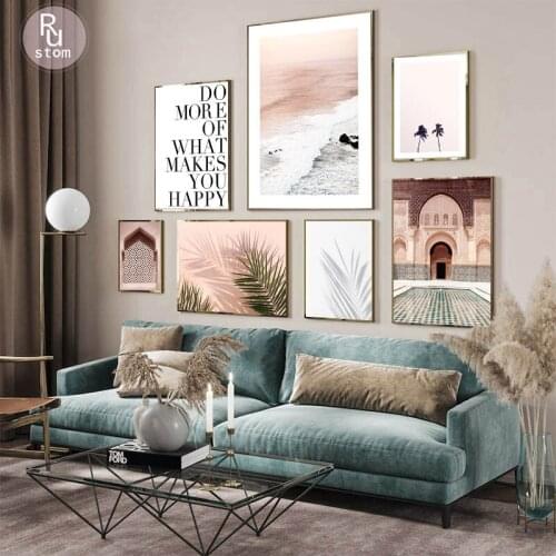 Modern Landscape Tropic Plants Wall Art Canvas Painting Vacation Travel Posters Prints Pictures for Living Room Home Decoration