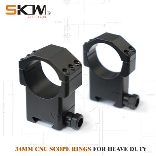 SKWGEAR Tactical 34mm scope rings RifleScope Mount Fit Picatinny Mil CNC riflescope ring