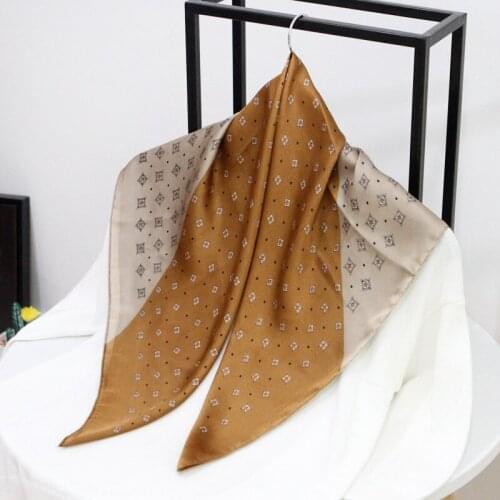 Fashion Kerchief Silk Satin Hair Scarf For Women Printed Bag Scarfs Female 70cm*70cm Small Shawls Wraps Neck Scarves For Ladies