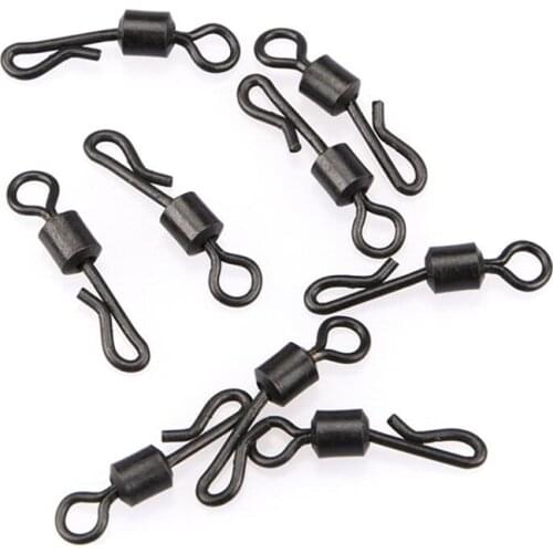 25PCS Q-shaped Rolling Quick Change Swivels Snap Connectors Carp Fishing Terminal Tackle Tools Fishing Change Swivels
