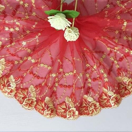 2y Lace Trim Embroidery Mesh Tulle Peacock Fabric Polyester For Clothes Doll Dress Home Textiles Diy Apparel Sewing Lace Fabric