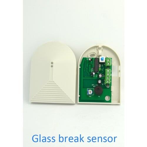 4 PCS Wired Type Glass break Sensor use to alarm system NC relay signal output PA 456 Home window Safe detector