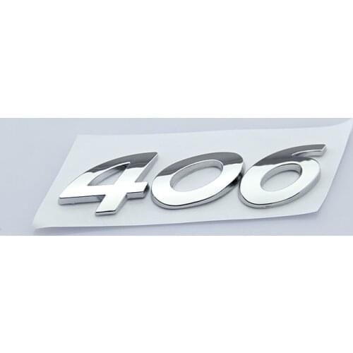 406 Separate Numbers Chrome ABS Emblem Car Styling Trunk Sticker Modify Upgrade Logo Replacement for Peugeot 206 207 308