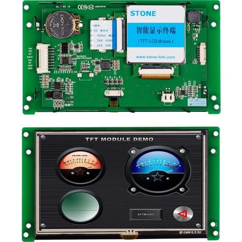 Smart TFT LCD 5 Inch Smart Home Display Module with Controller + Touch Panel + Controller Board + UART Port