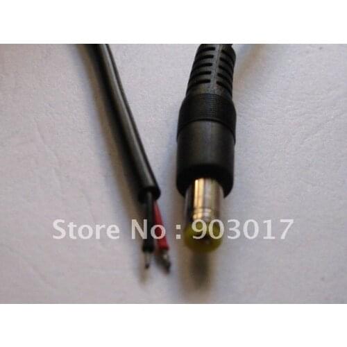 5 pcs per lot DC Power Jack Male Connector 5.5x2.1mm With Cord Cable 40cm 0.4m hot sale high quality