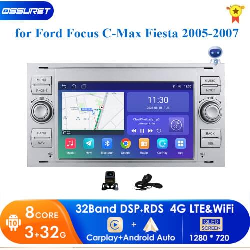 2 din Android 10 Car Radio GPS For Ford Mondeo S-max Focus C-MAX Galaxy Fiesta transit Fusion Connect kuga Multimedia Navigation