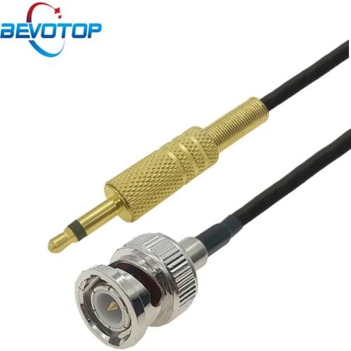 BNC Male Plug to 3.5mm Mono Male 1/8" TS Plug CCTV Camera Monitor Antenna Cord 50 Ohm RG174 Pigtail RF Coaxial Cable Jumper