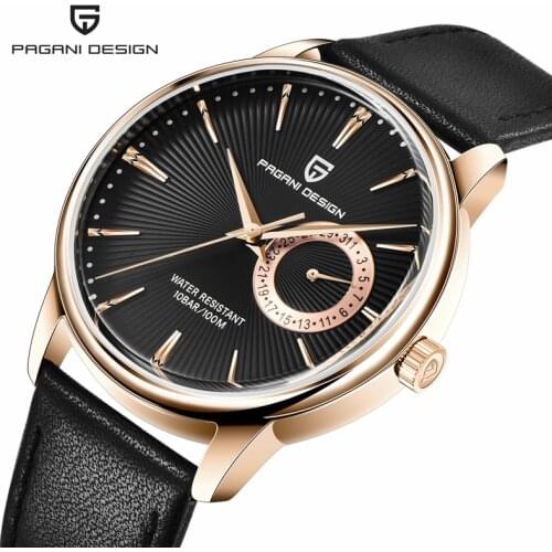 New PAGANI DESIGN Men Watch Top Brand Luxury Quartz Mens Watches Sport Leather 100M Waterproof Military Watch Men Relojes Hombre