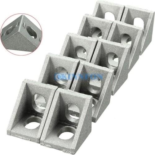 DHL 2000PCS 20*20 mm Aluminum 90 Degree L Shape Corner Joint Brace Right Angle Bracket (Color: Silver)