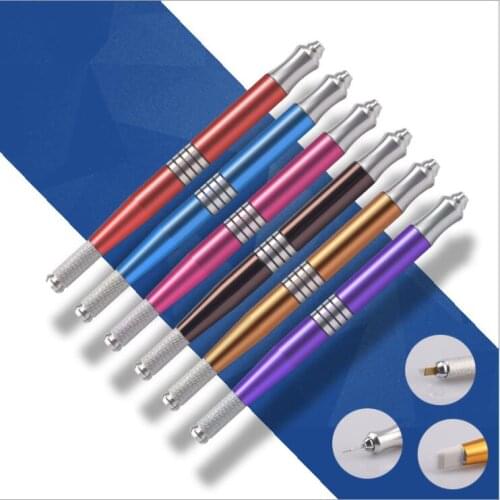 Double Ended Semi-permanent Eyebrow Tattoo Manual Pen Microblading Pen Tattoo Tool 23g