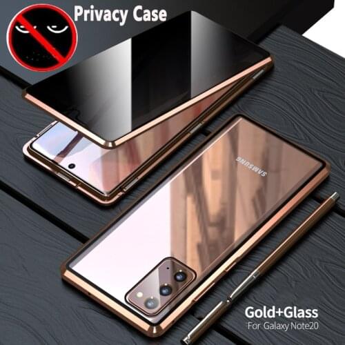 Anti-peeping Double-sided Glass Magnetic Case For Samsung S10 S8 S21 S9 S20 Note 20 10 9 8 Plus A51 A71 A50 A30S Privacy Cover