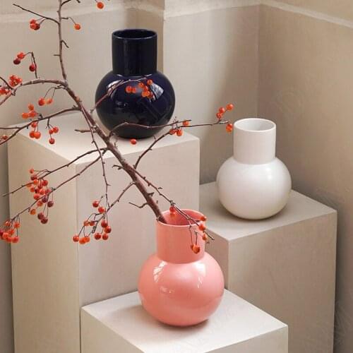 European Ceramic Vases Creativity Western Restaurant Desktop Flower Vase Simplicity Living Room Desktop Dried Flowers Organizer