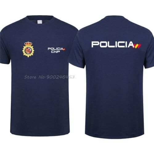 Spain National Police T Shirt Man Cool Espana Policia CNP UIP UPR anti riot Force T-shirt Men Cotton Tees Harajuku Streetwear