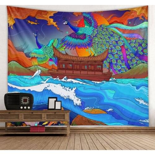 Sunrise Mountains Oil Painting Mandala Pattern Tapestry Wall Mounted Tapestry Camping Mat Yoga Mat Sleeping Mat Beach Blanket
